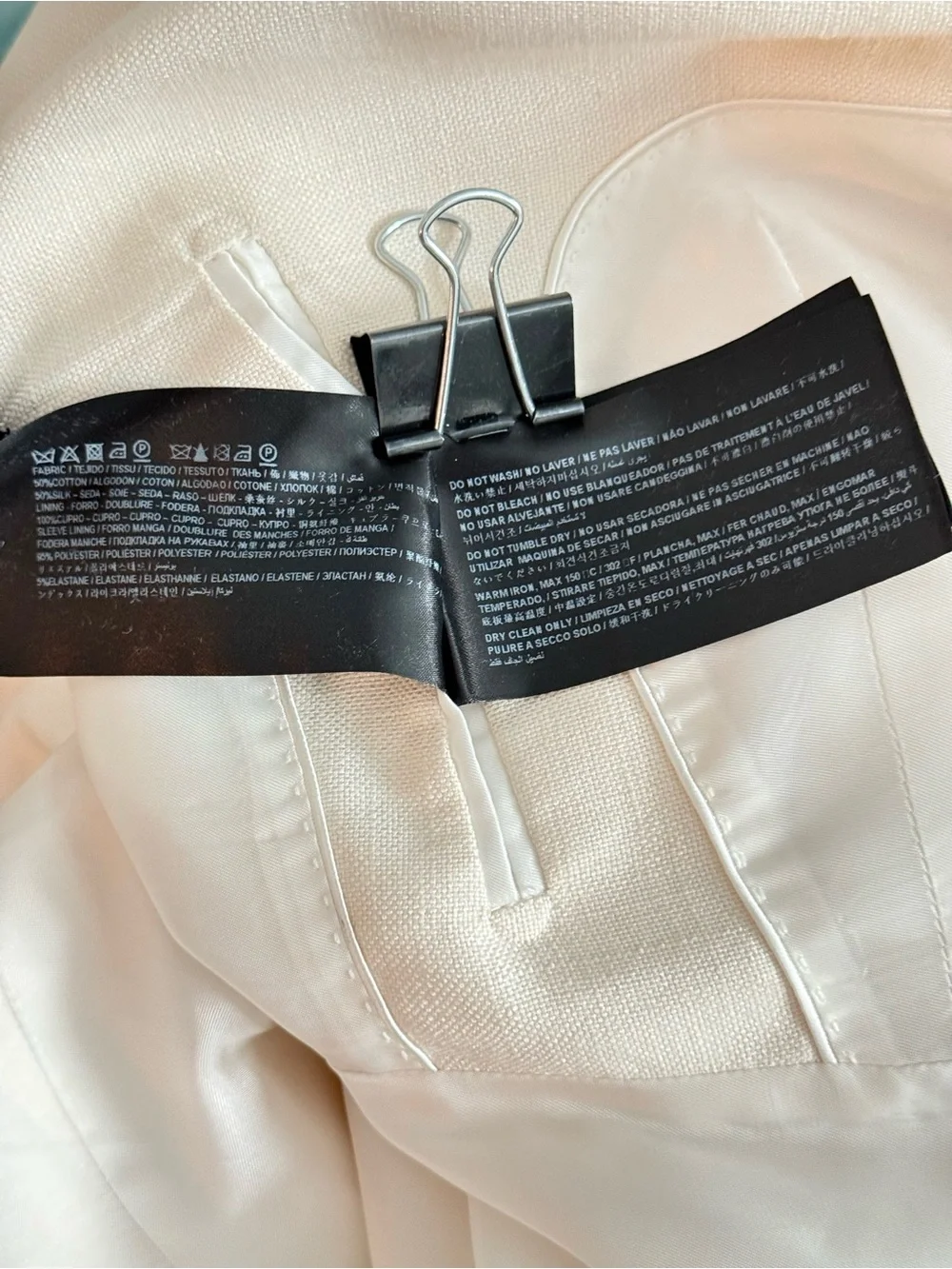 SUISTUDIO‎ Cameron Double Breasted Off White Silk Cotton Blazer Jacket Luxury 6